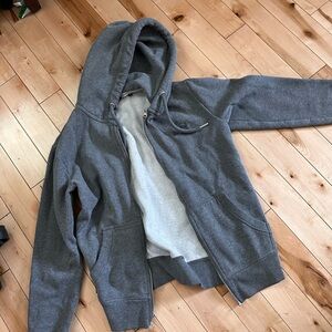 Super Dry Gray Zip-Up Hoodie Medium